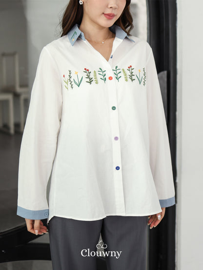 Lavena Button Shirt - White