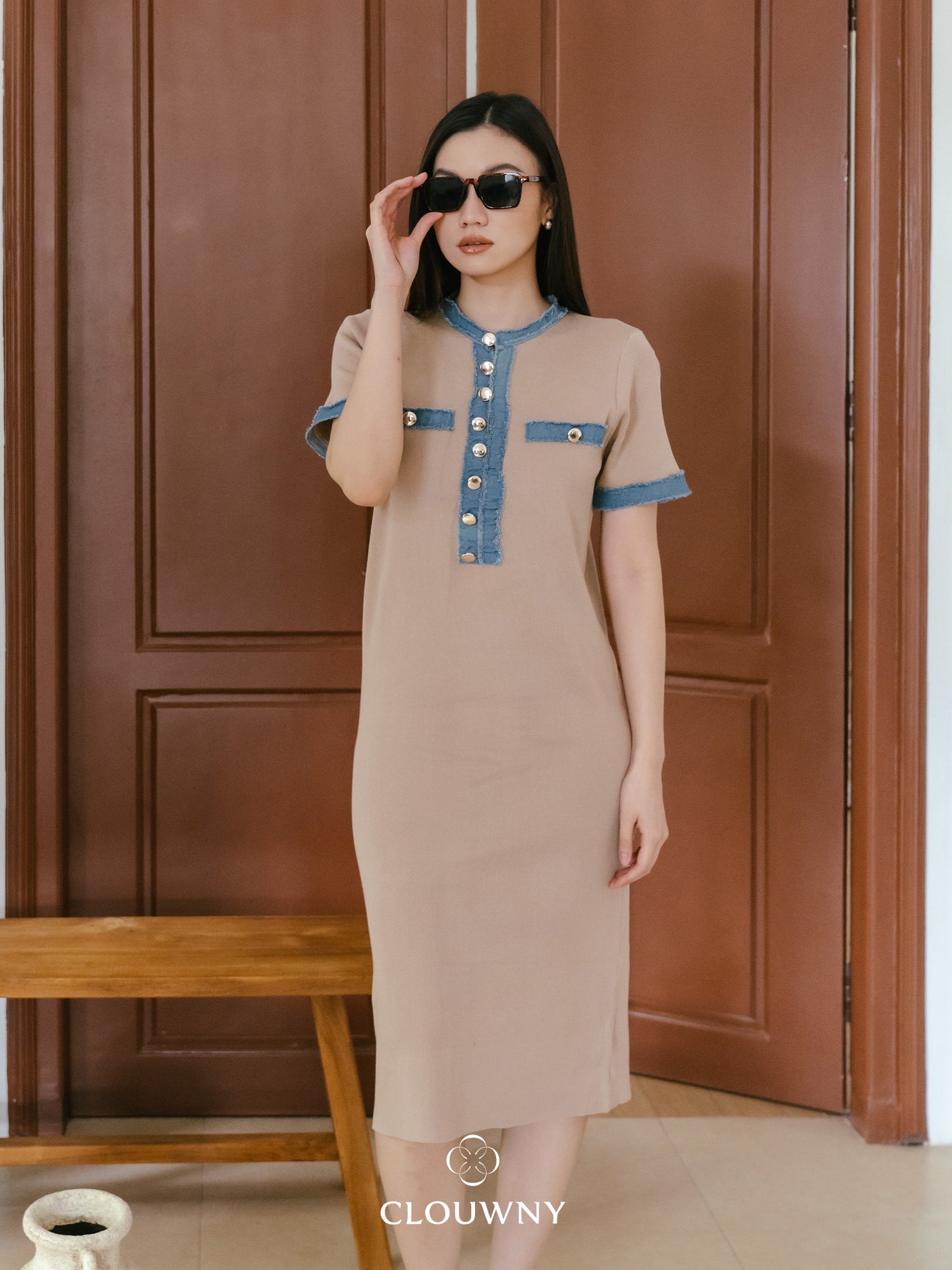 York Denim Dress - Khaki