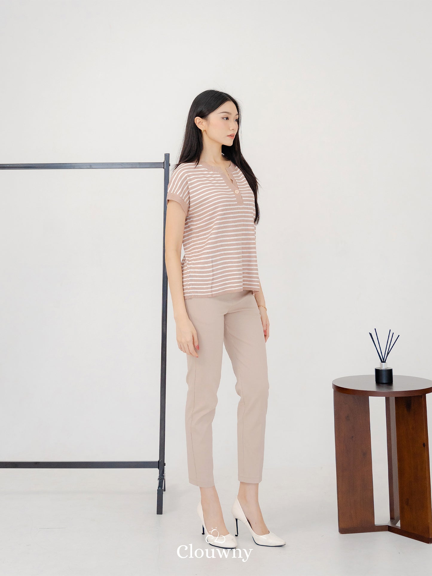 Molly Stripes Top - Mocca