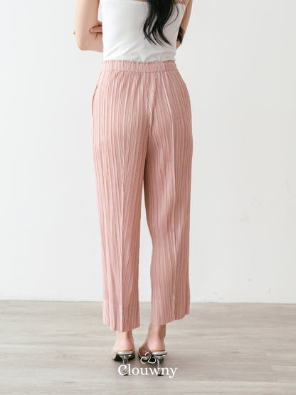 June Basic Pleats Pants - Dusty Pink