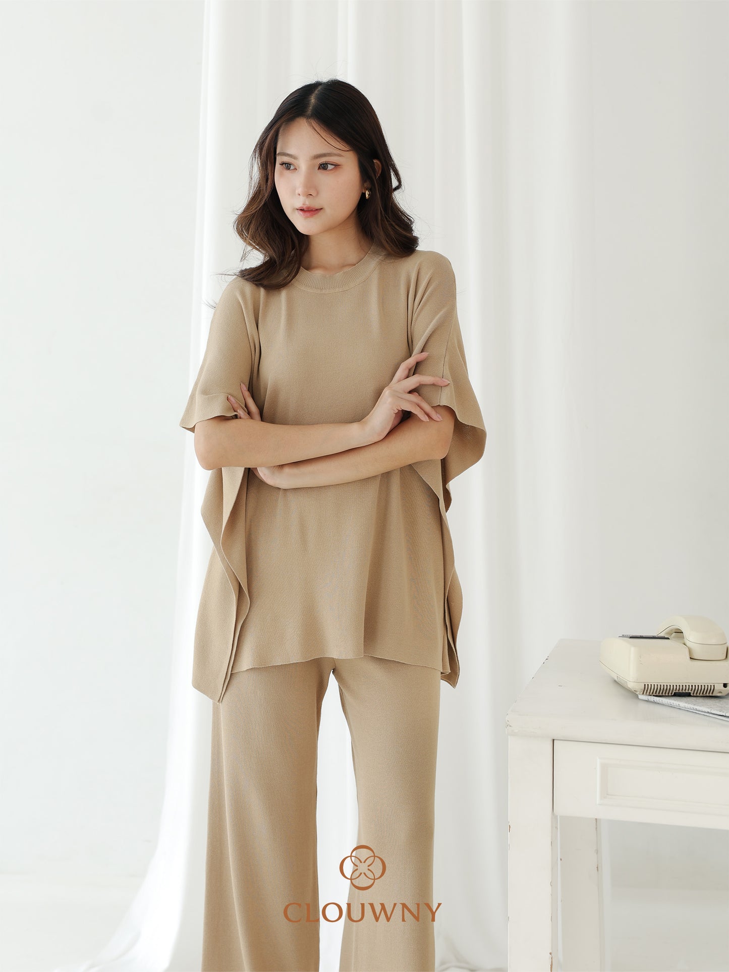 Joel Batwing Knit Set - Khaki