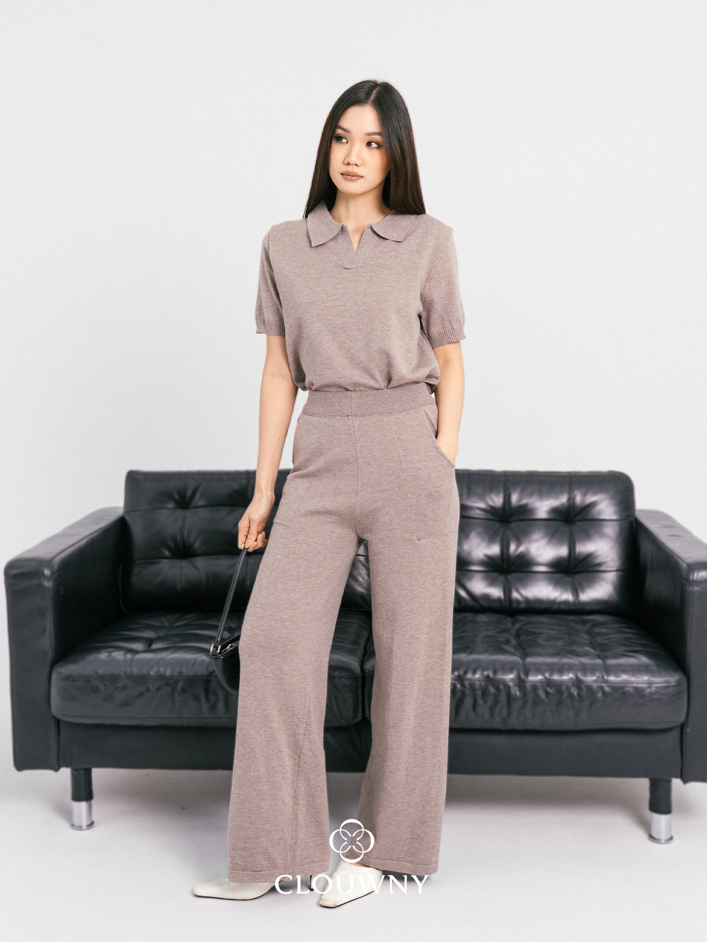 Bethani Collar Knit Set - Beige