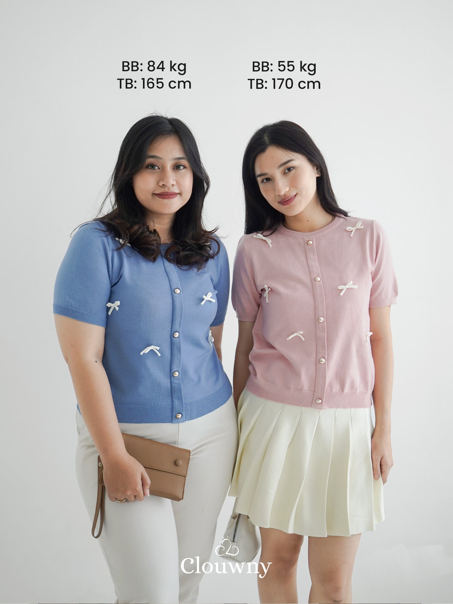 Ferlina Bow Knit Top - Blue