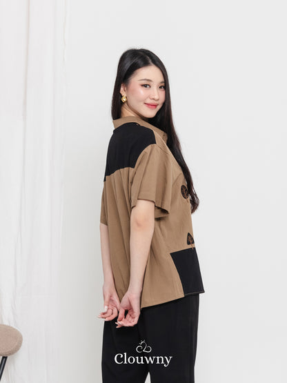 Yolka Cotton Shirt - Brown