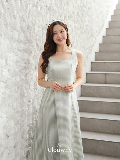 Callaia Houndstooth Dress - Green