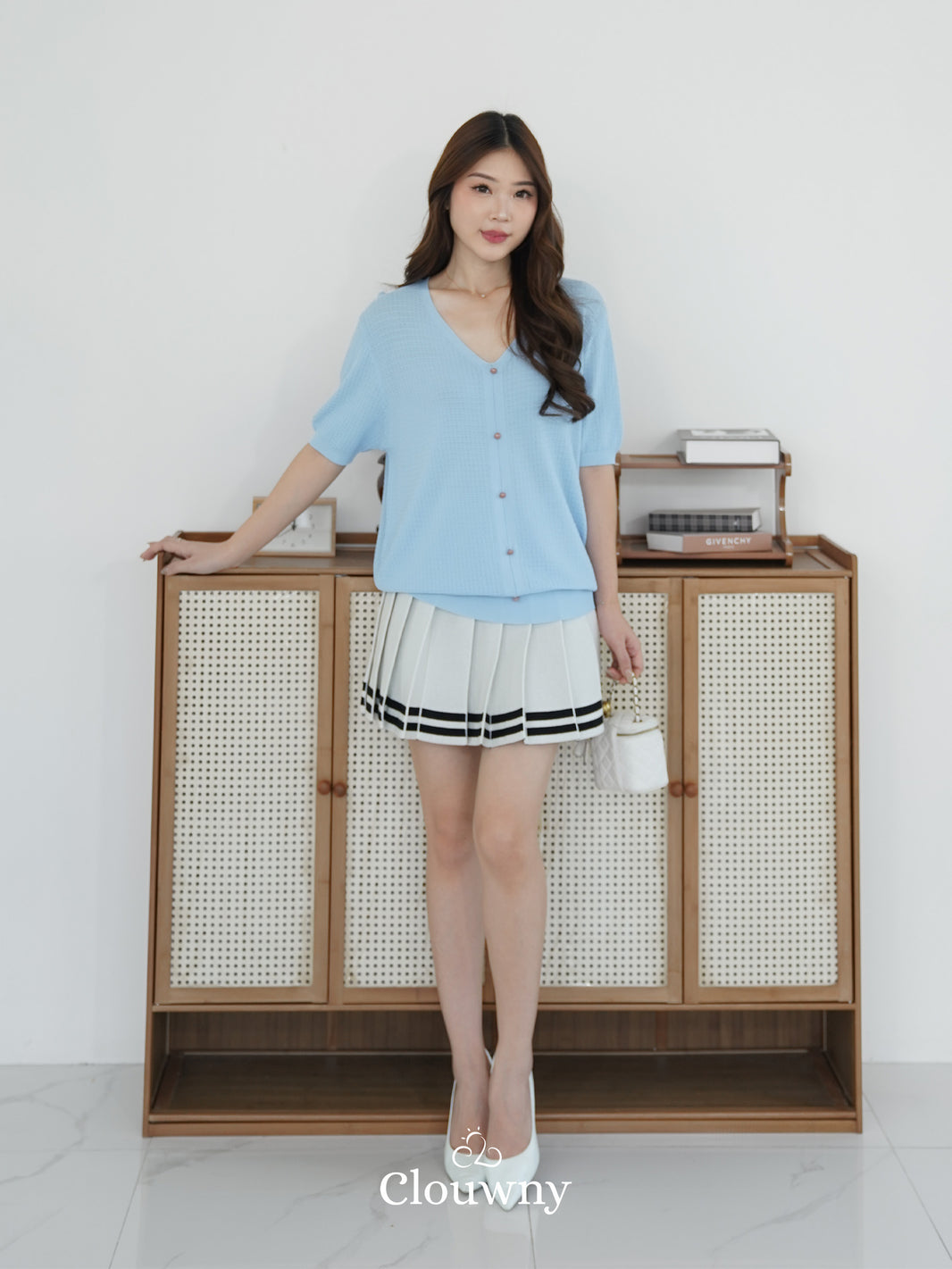 Stripes Tennis Skirt - White