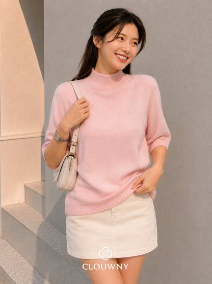 West Round Knit Top - Pink