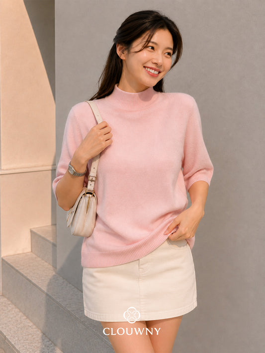 West Round Knit Top - Pink