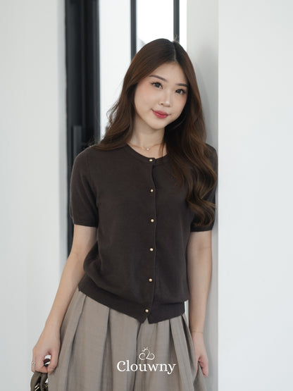 Cayan Knit Top - Coffee