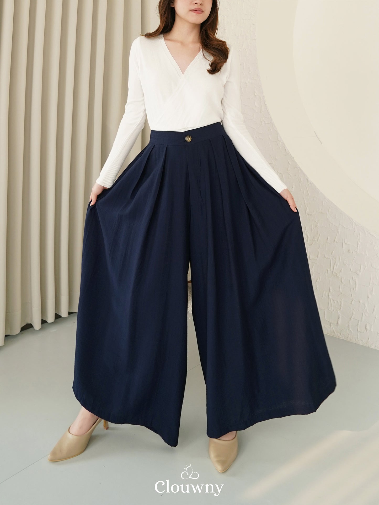 Yuni Cullotes Pants - Navy
