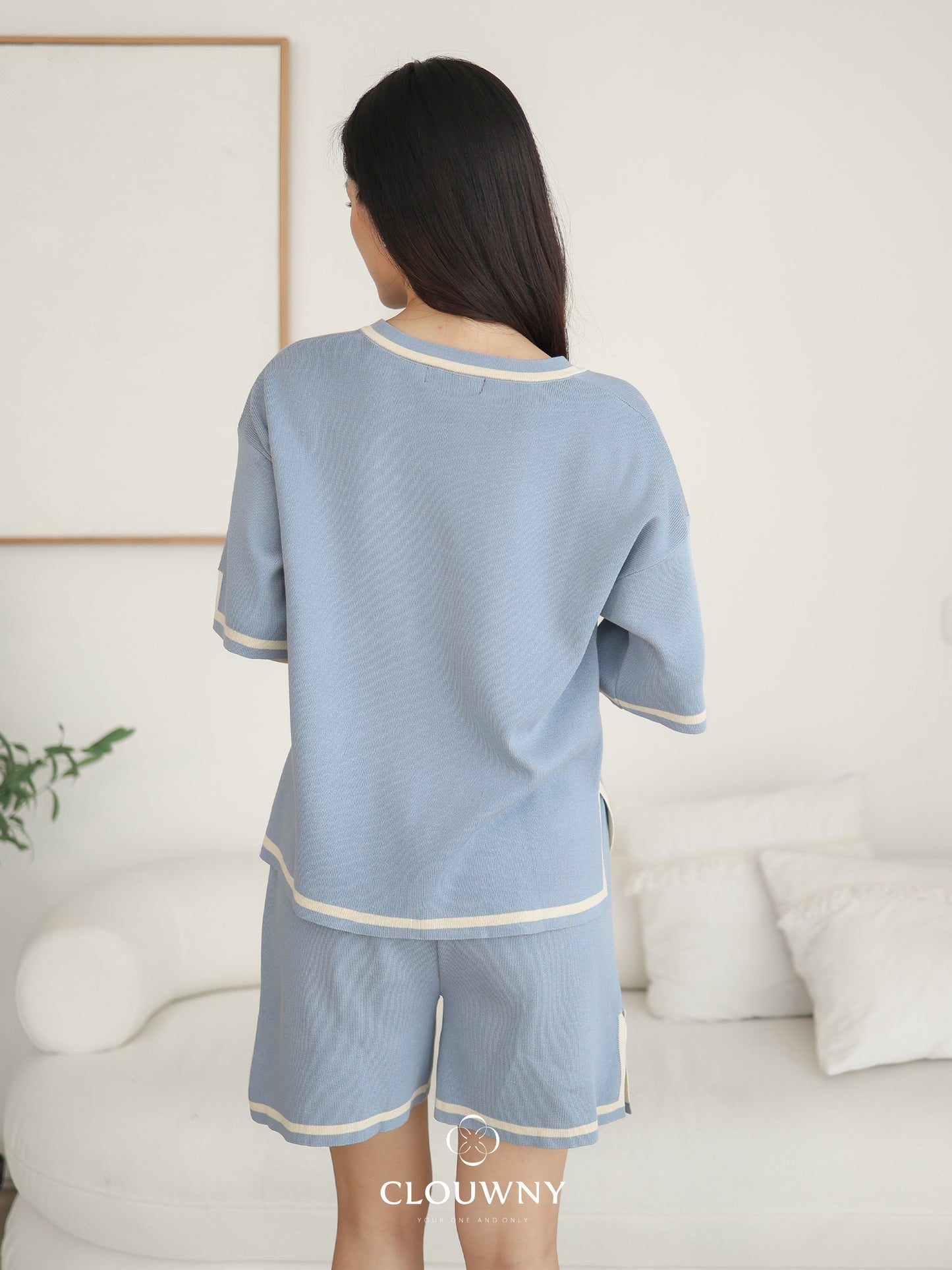 Gale Vneck Knit Set - Blue