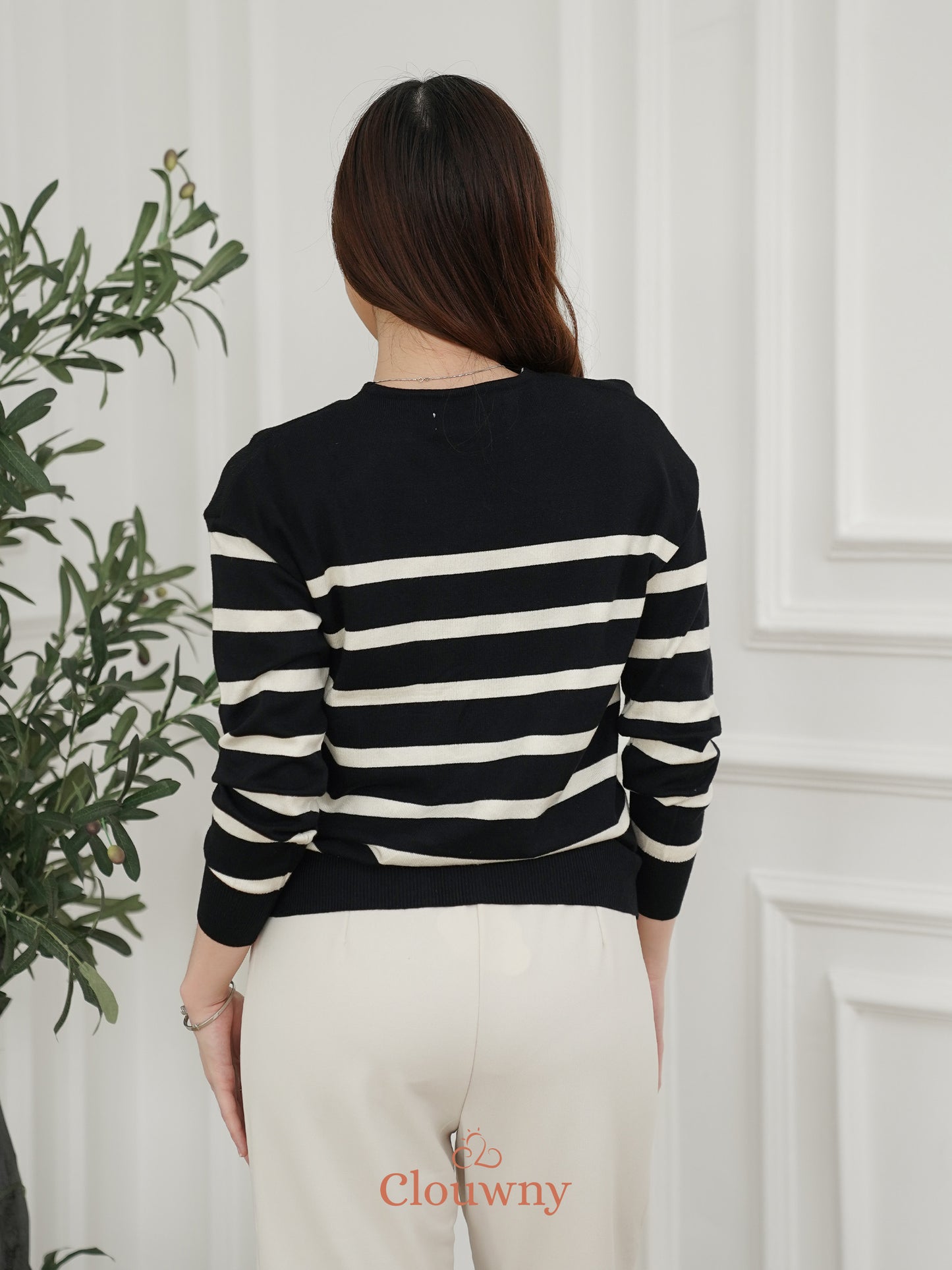 Verena Button Knit Top - Black