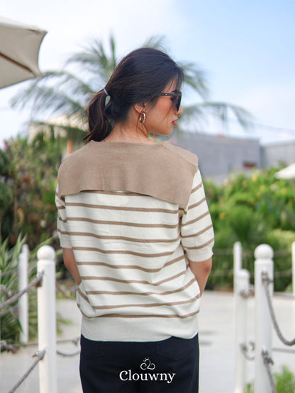 Emi Stripes Top - Khaki