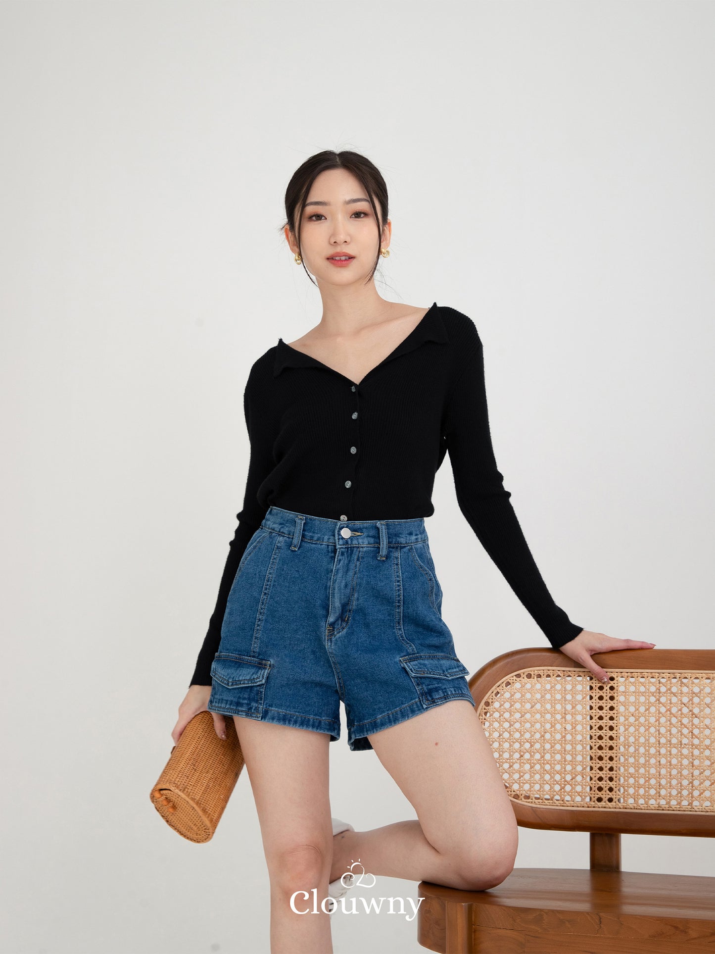 Plush Pocket Short Pants - Dark Blue