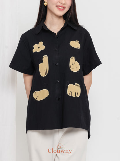 Koska Cotton Shirt - Black