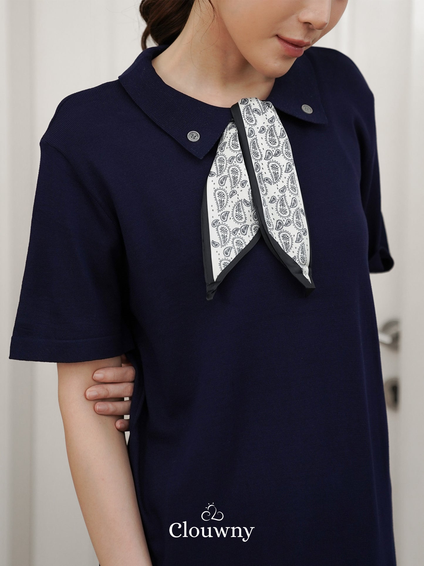 Analise Scarf Dress - Navy