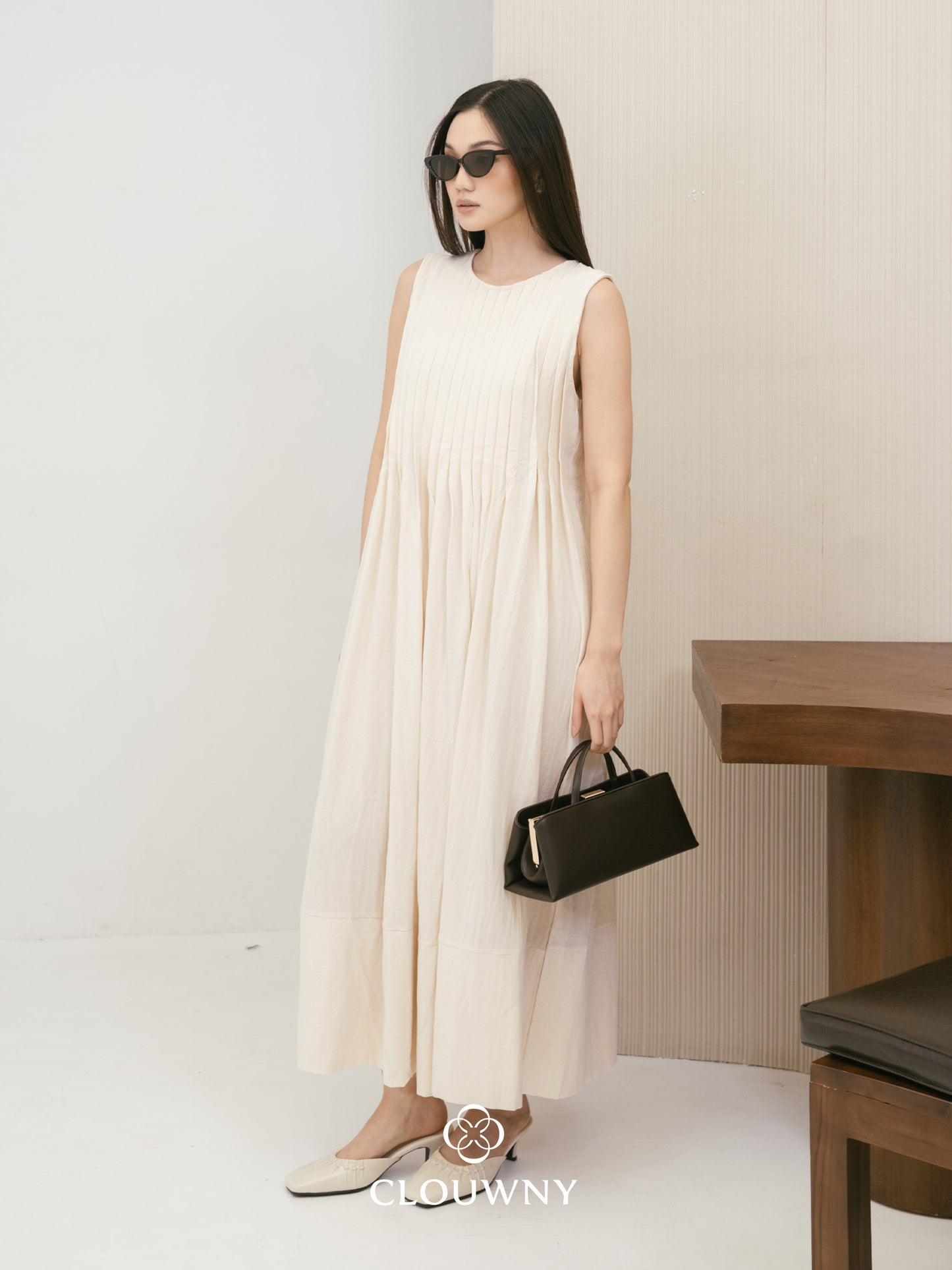 Siena Linen Maxi Dress - Cream