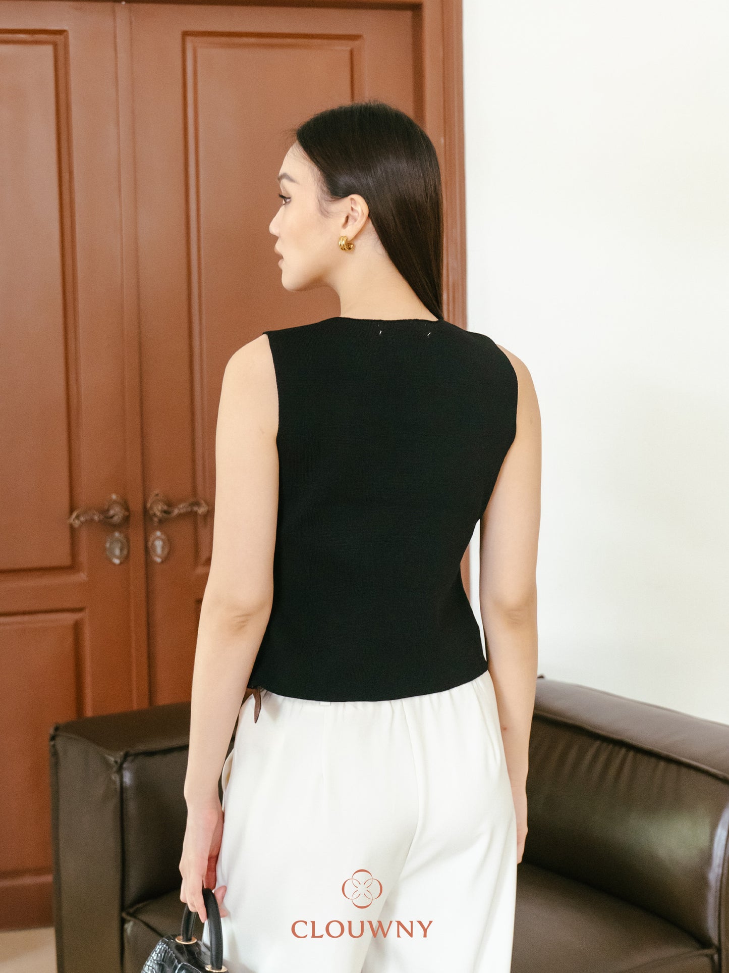 Bianca Asymmetric Vest - Black