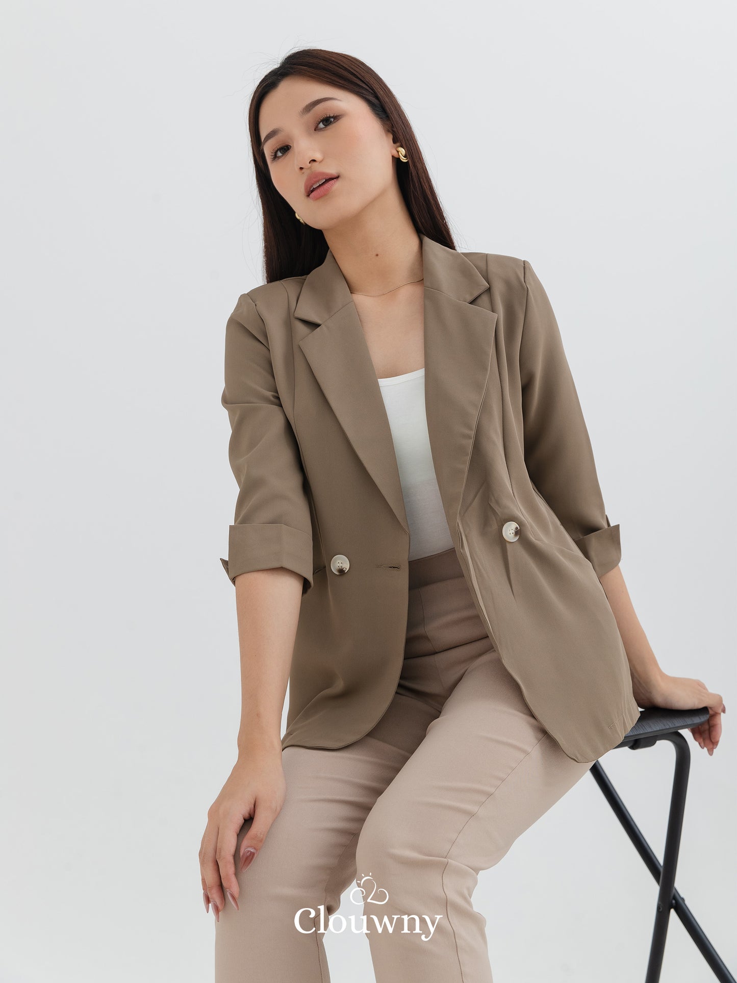 Jack Button Blazer - Beige