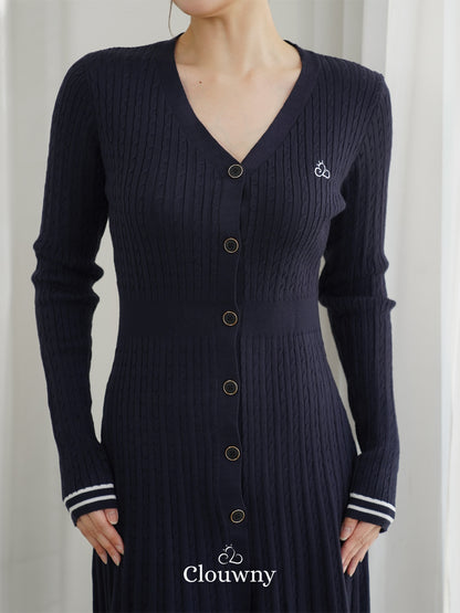 Scarlet Longsleeve Knit Dress - Navy