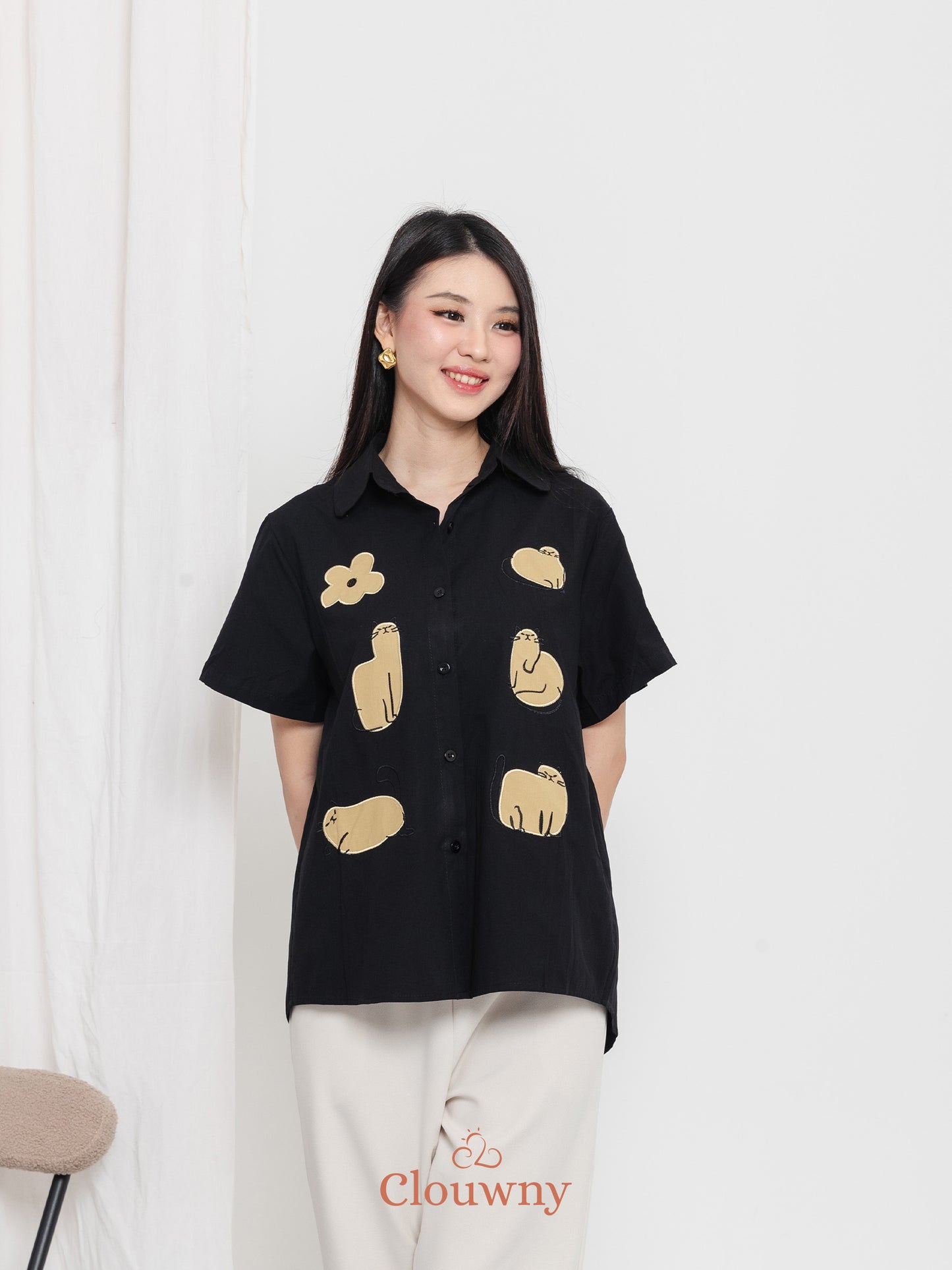 Koska Cotton Shirt - Black