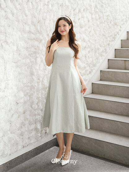 Callaia Houndstooth Dress - Green