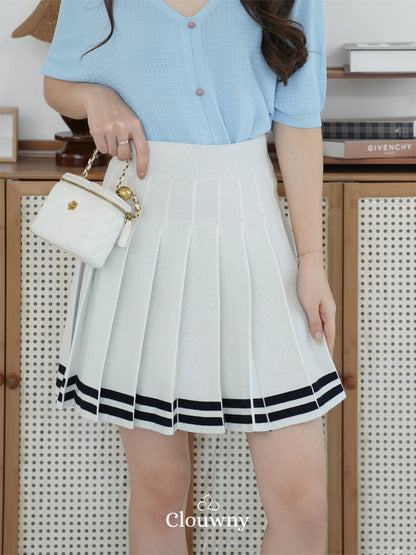 Stripes Tennis Skirt - White
