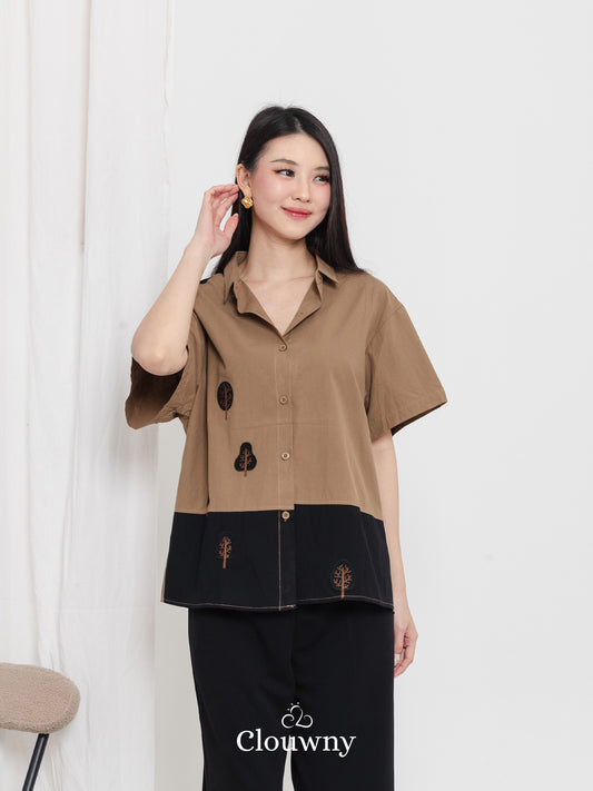Yolka Cotton Shirt - Brown