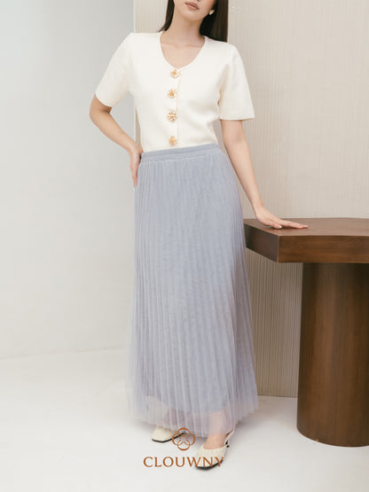 Onyva Tutu Pleats Skirt - Light Grey