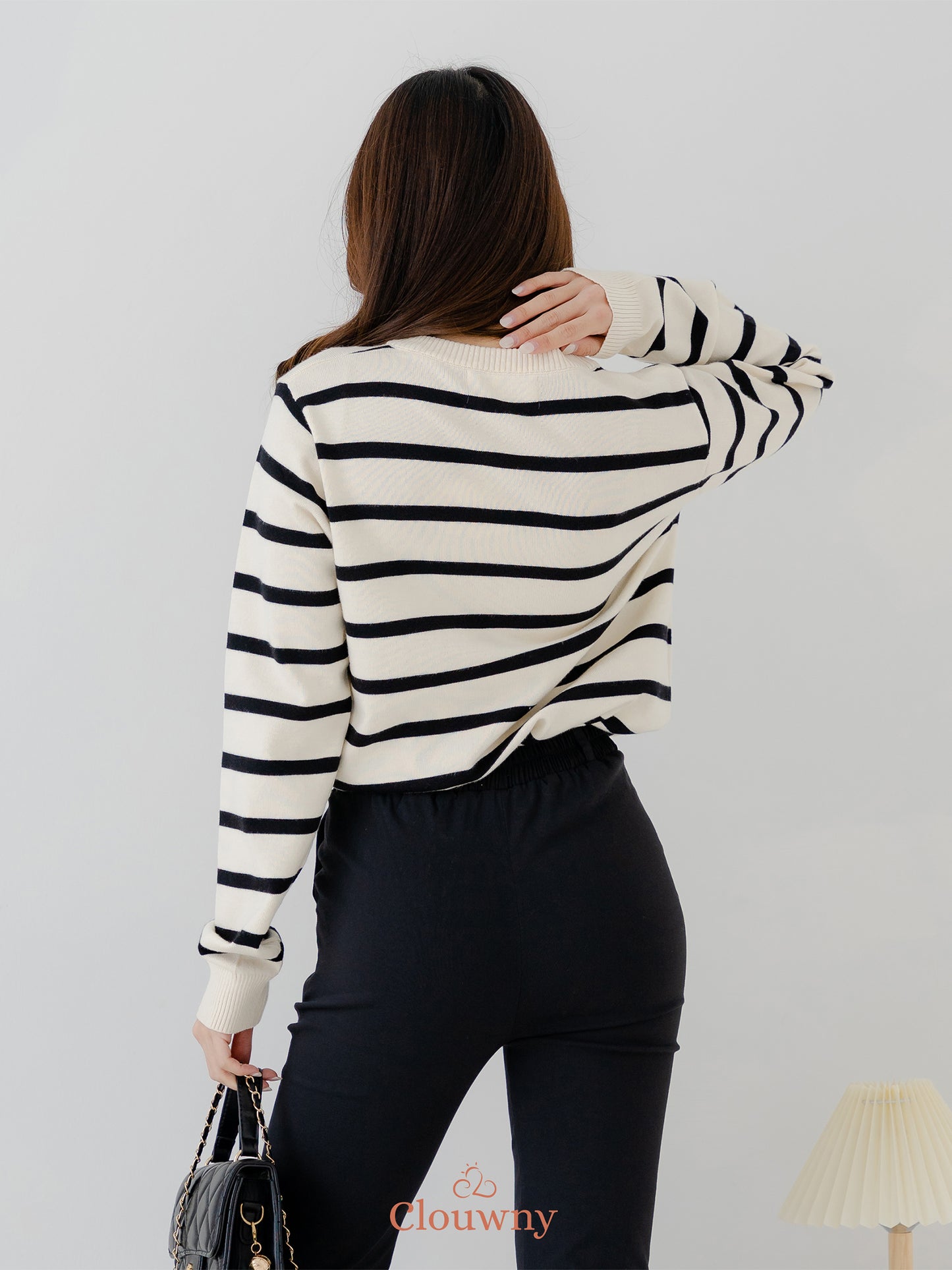 Naomi Stripes Cardigan - Broken White