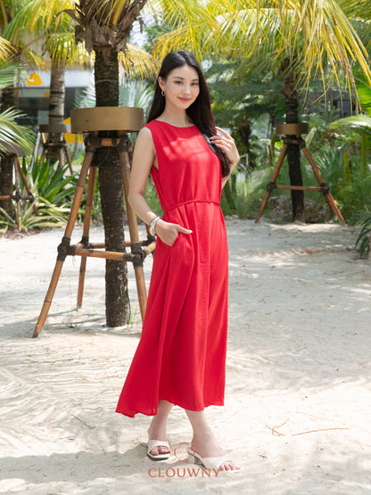 Barla Loose Dress - Red