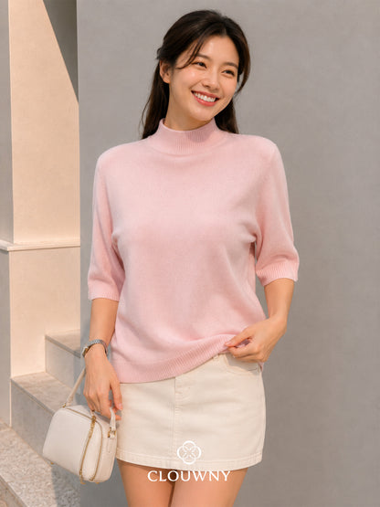 West Round Knit Top - Pink