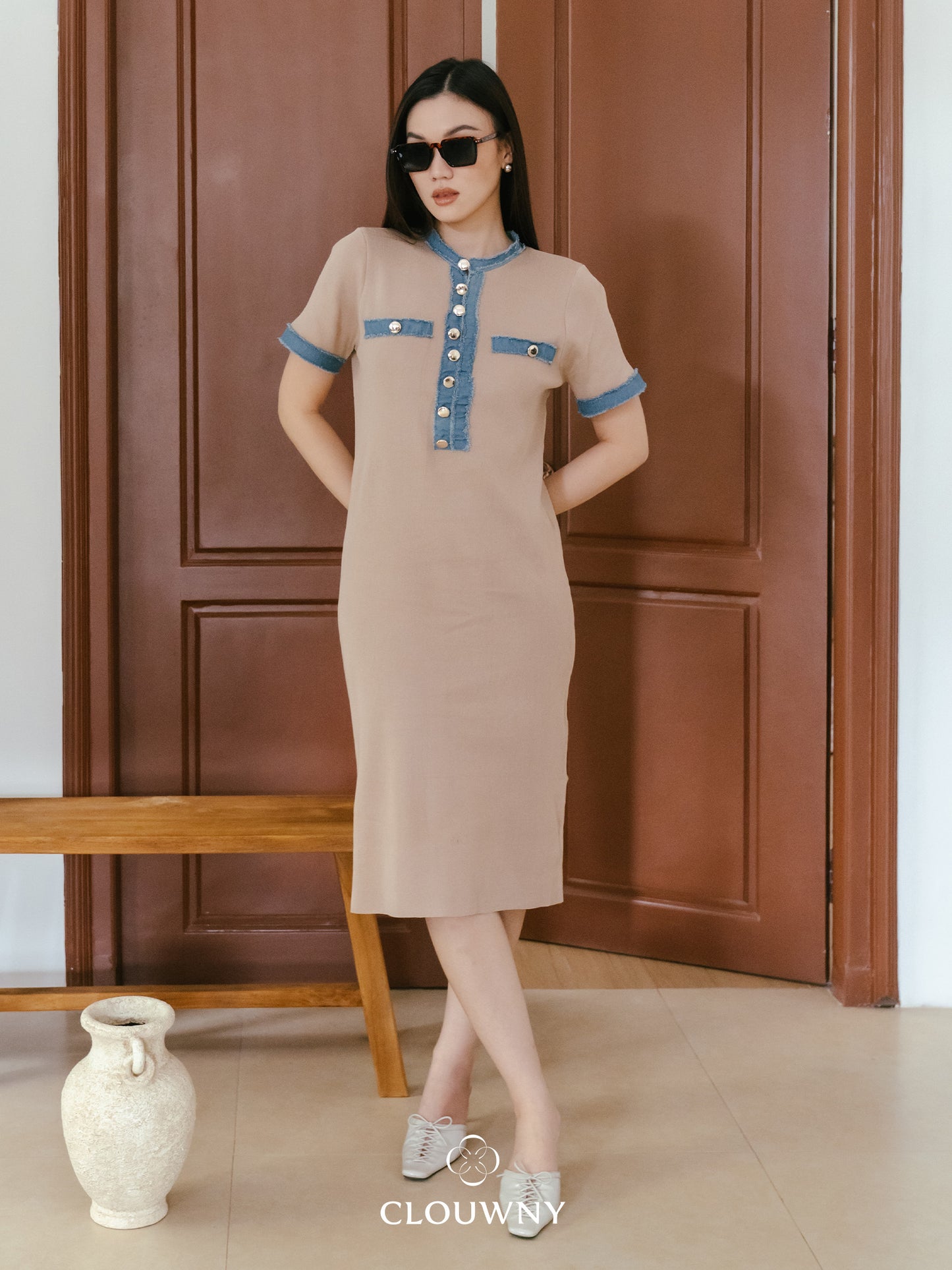 York Denim Dress - Khaki