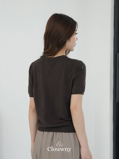Cayan Knit Top - Coffee