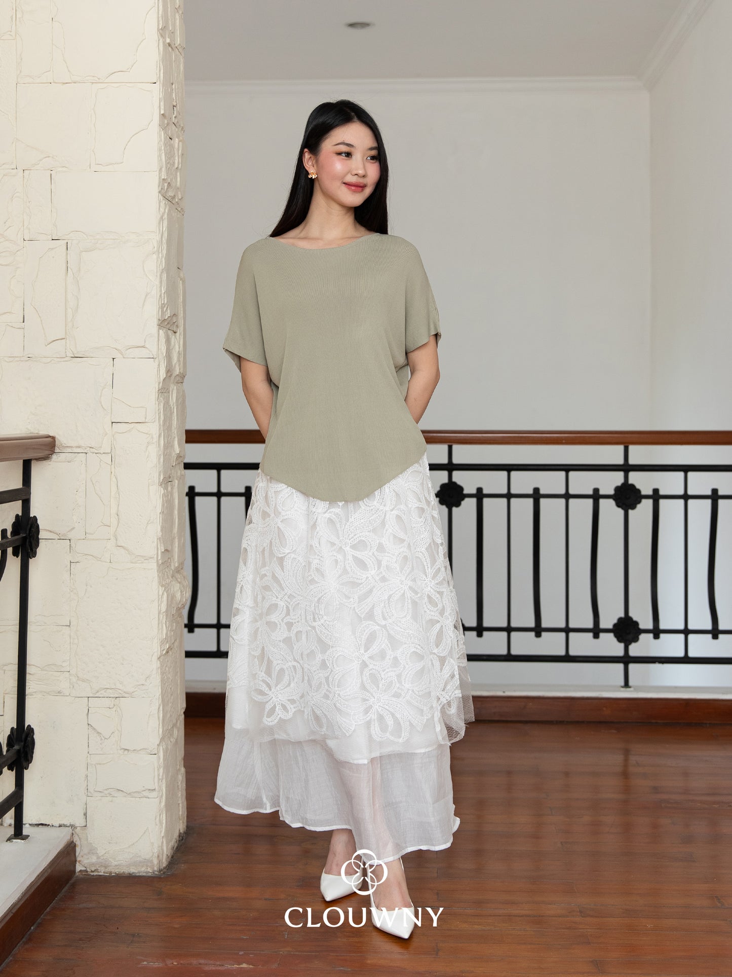 Wayne Shoulder Off Top - Sage Green