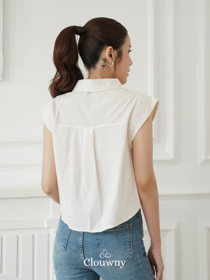 Abigail Cotton Blouse - Baby Yellow