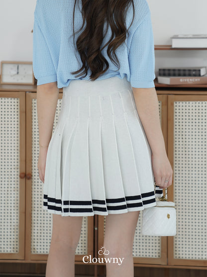 Stripes Tennis Skirt - White