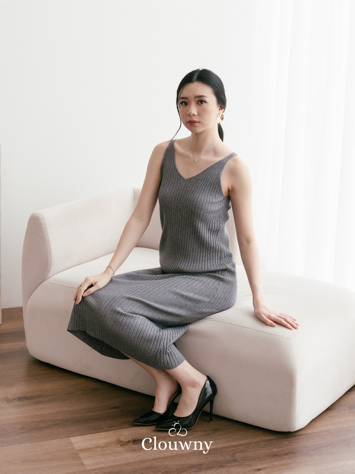 Hikari Knit Dress - Grey