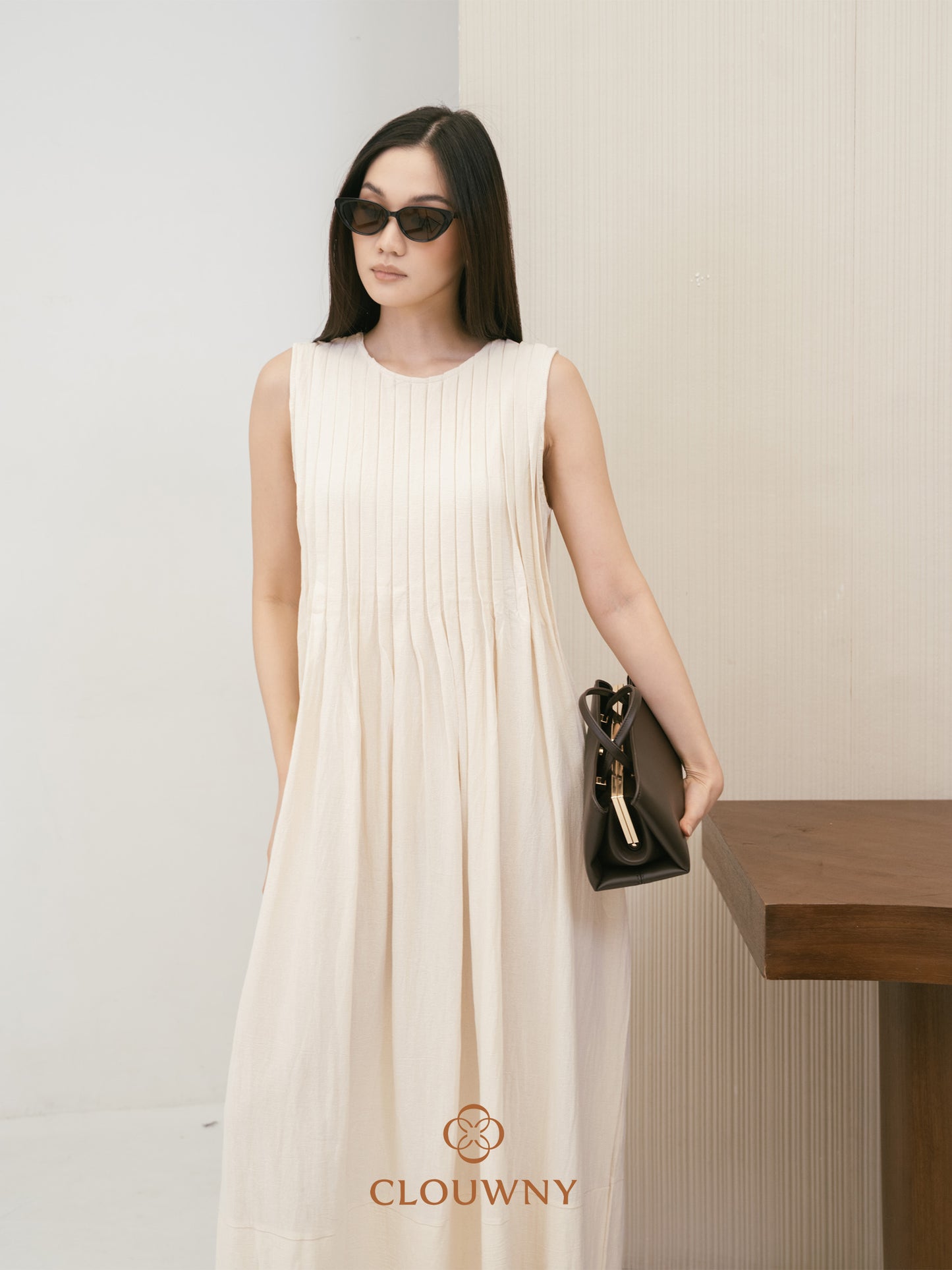 Siena Linen Maxi Dress - Cream