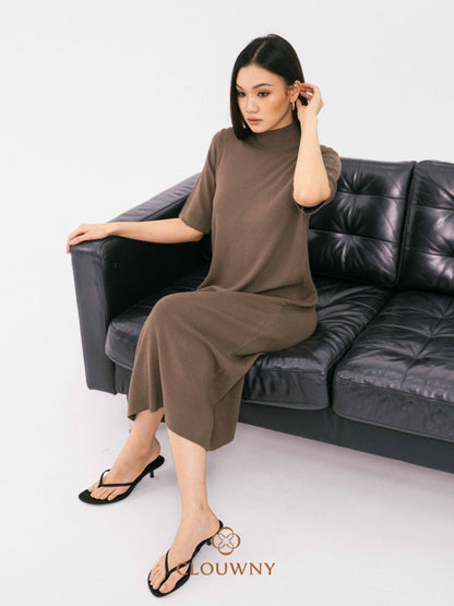 Mirage Turtle Knit Dress - Beige