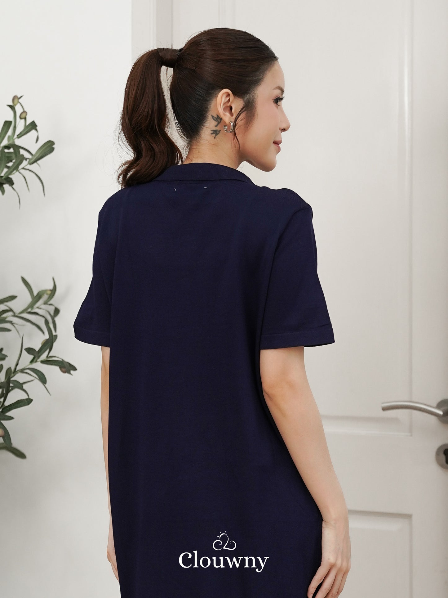 Analise Scarf Dress - Navy