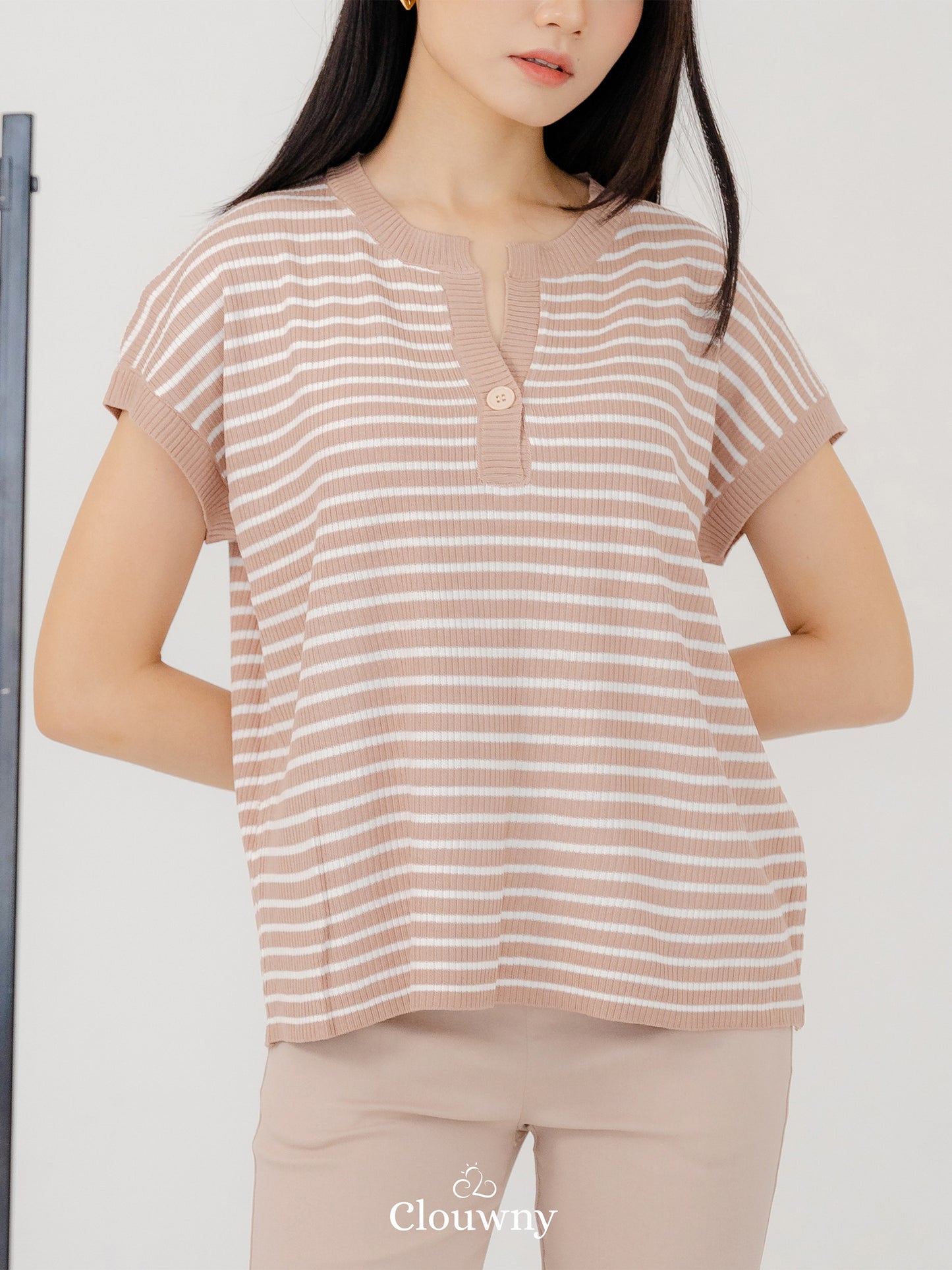 Molly Stripes Top - Mocca