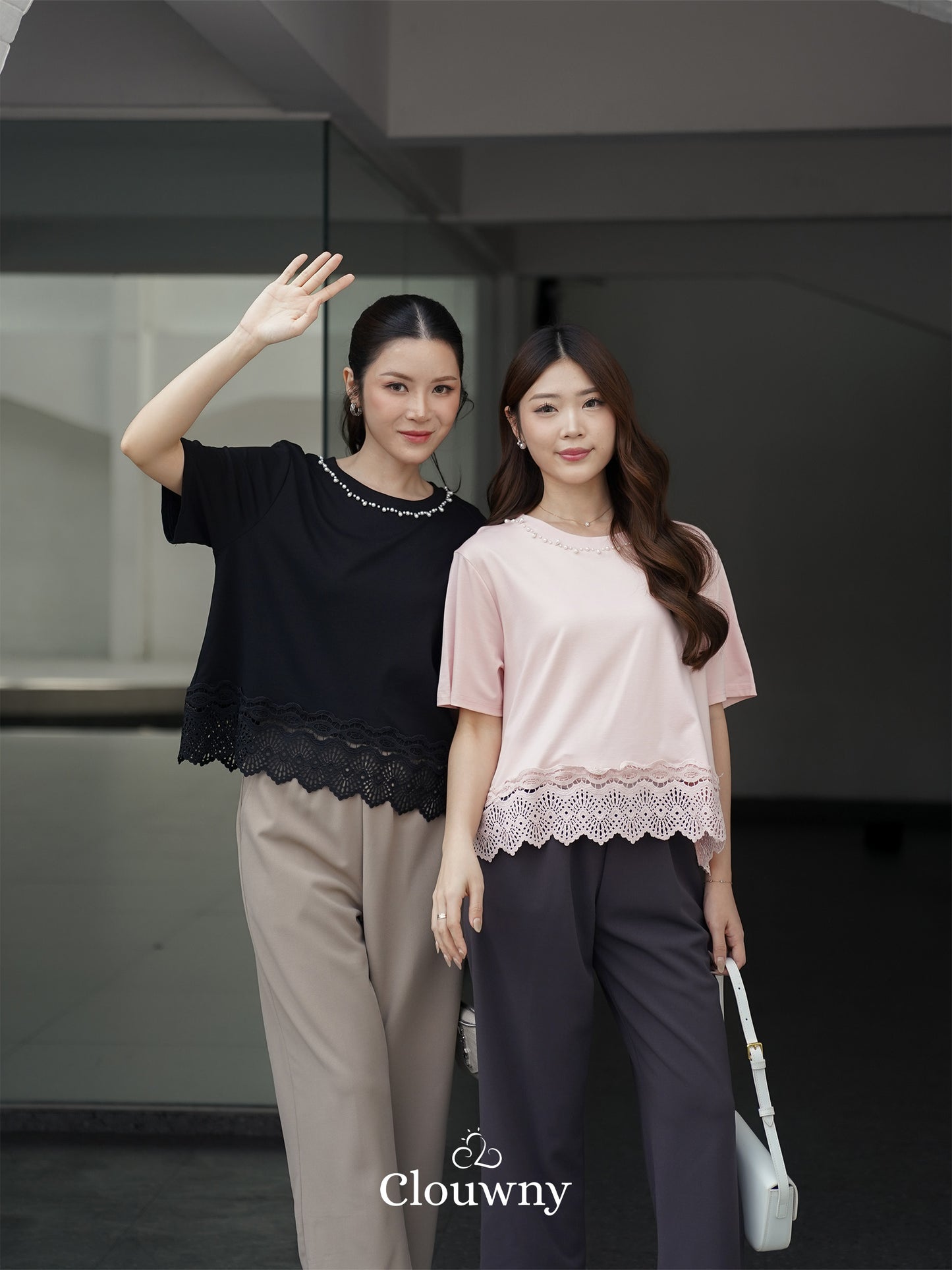 Megan Pearl Blouse - Black