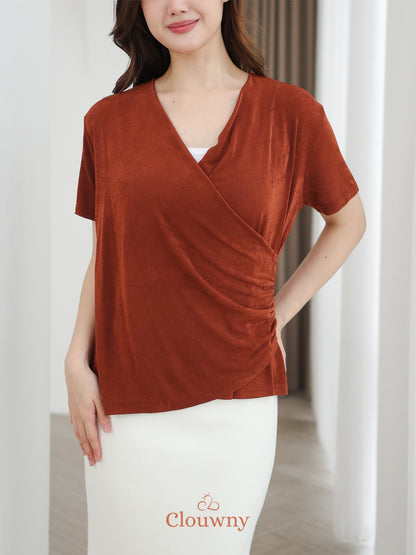 Ladel String Knit Top - Brick