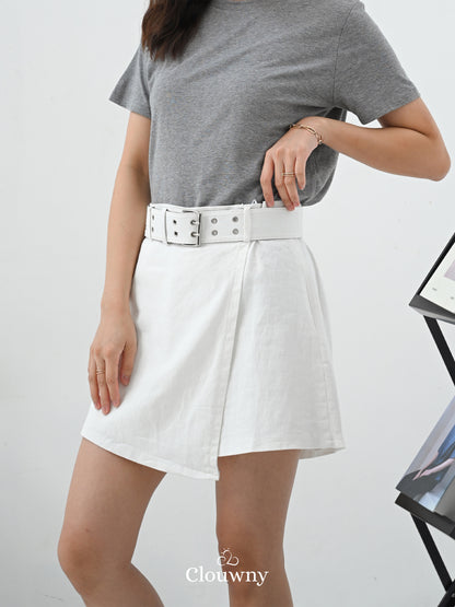 Maxime Denim Skort - White