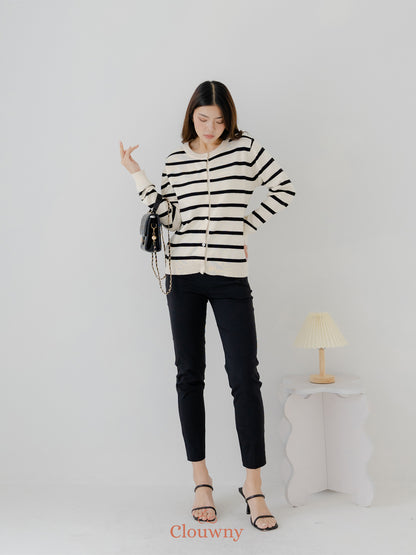 Naomi Stripes Cardigan - Broken White