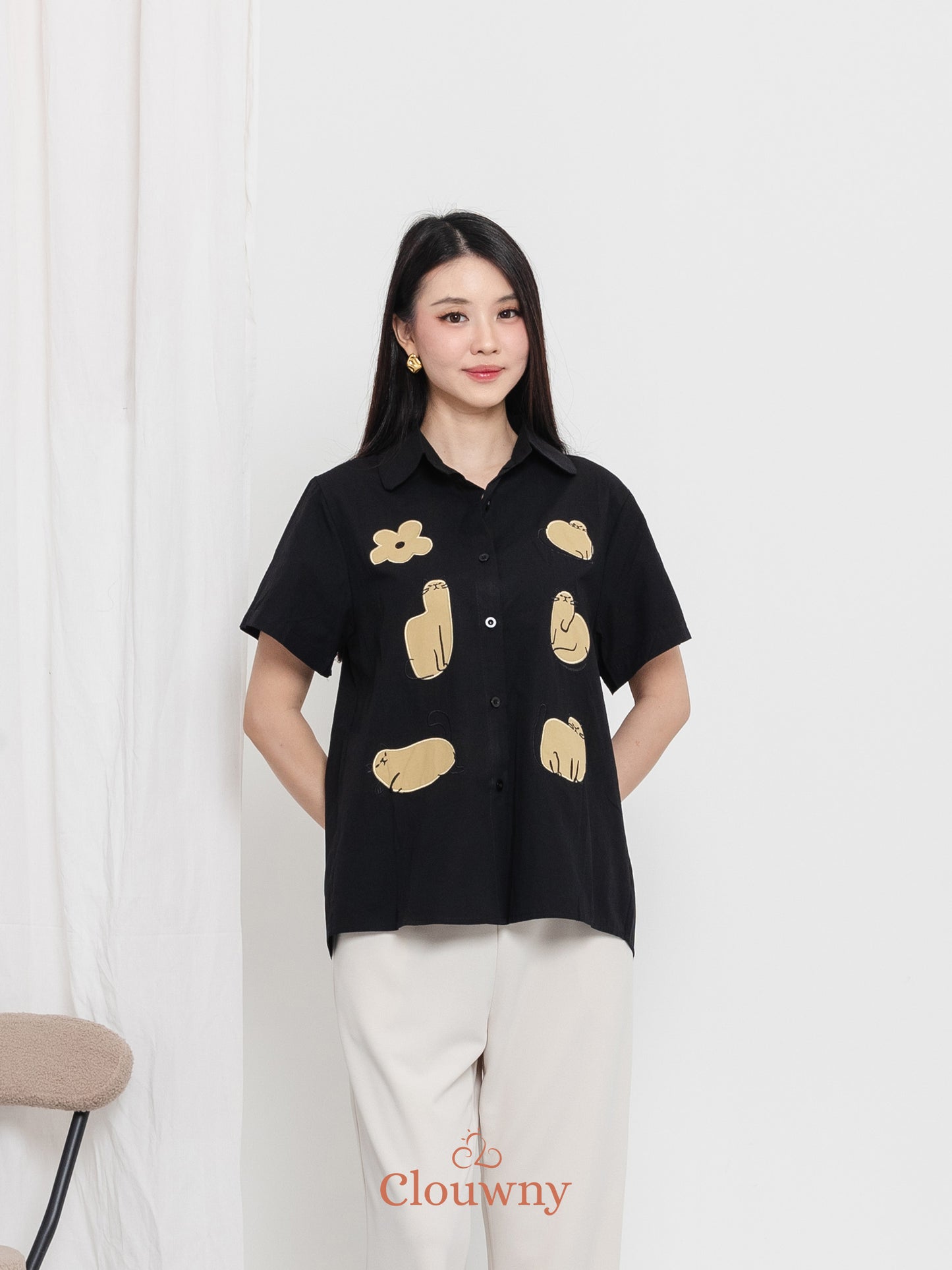 Koska Cotton Shirt - Black