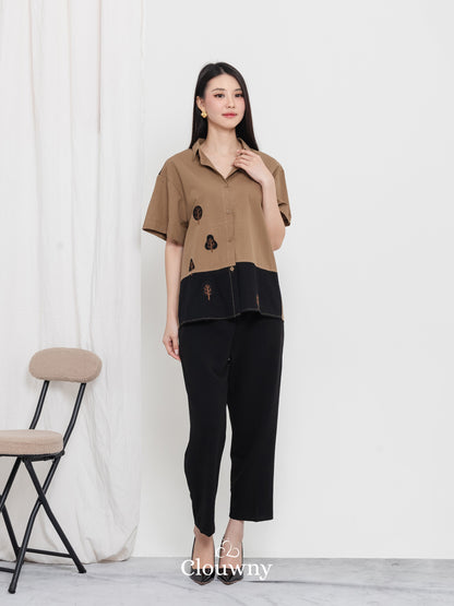 Yolka Cotton Shirt - Brown