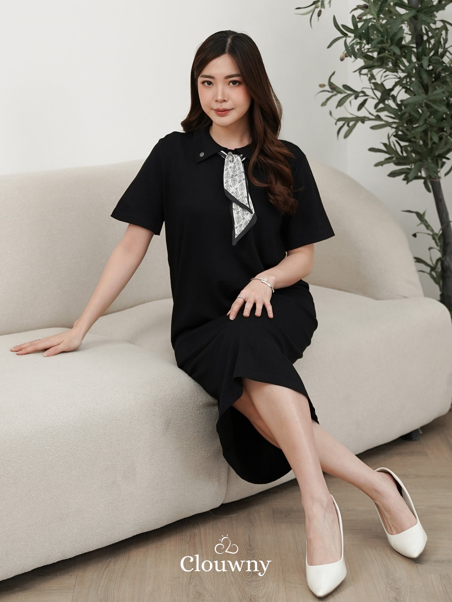 Analise Scarf Dress - Black