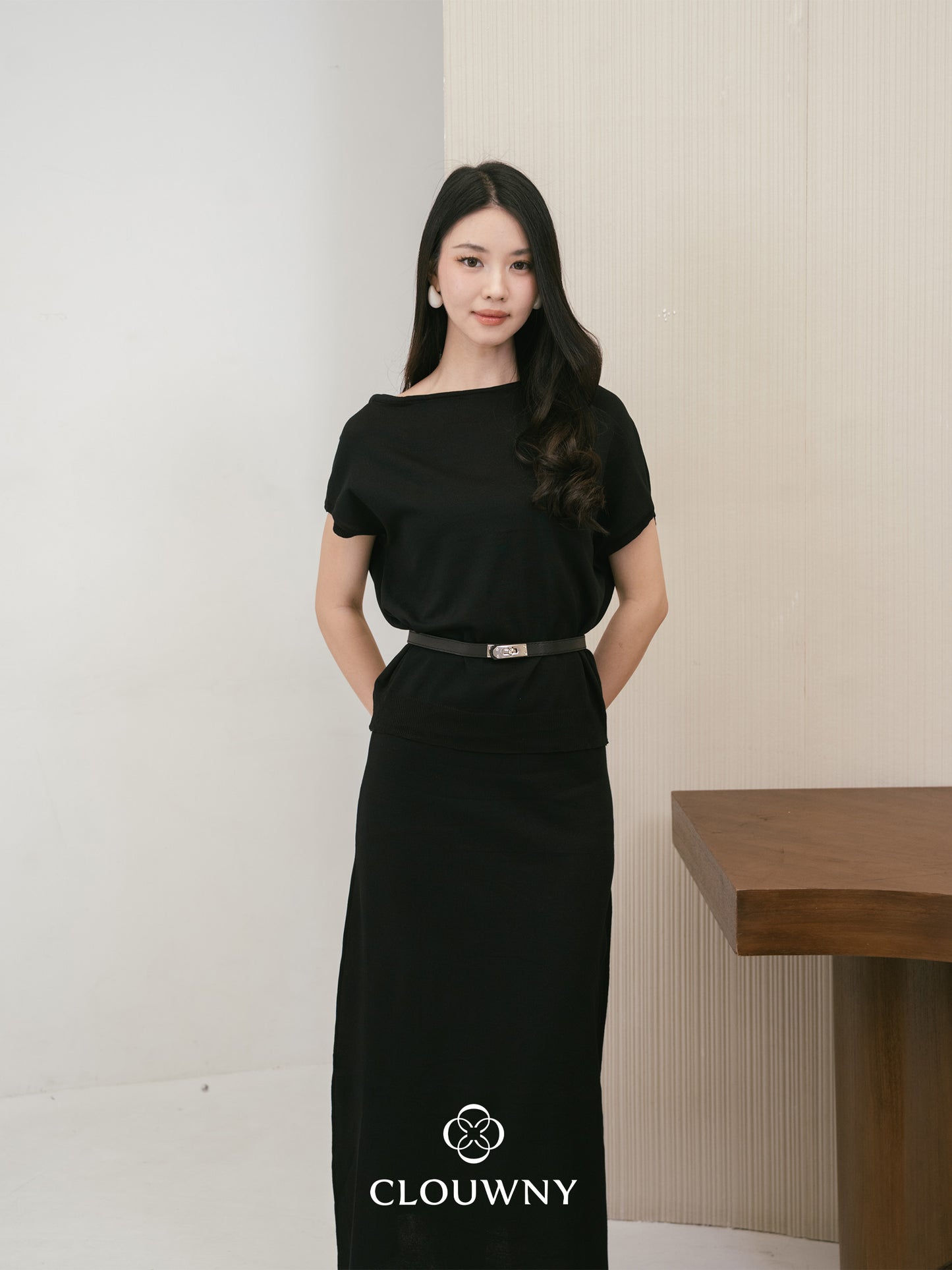 Jerica Loose Knit Set - Black